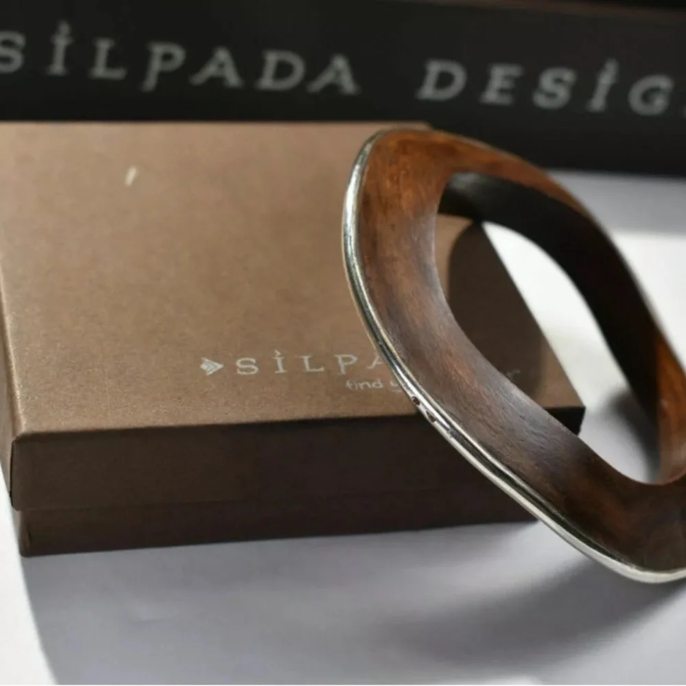Silpada Wavy Rosewood and Sterling Silver Bracelet B1662